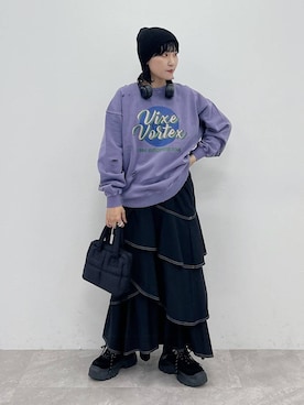 「PBLIM（ページボーイリム）のPBLIM/ドライタッチビーニー（ニットキャップ/ビーニー）」を使った、Naoさん（レディース・159cm）の秋コーディネート