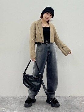 「PBLIM（ページボーイリム）のアイテム（アクセサリー）」を使った、Naoさん（レディース・159cm）の夏コーディネート