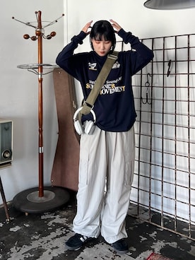 「PBLIM（ページボーイリム）のアイテム（Tシャツ/カットソー）」を使った、Naoさん（レディース・159cm）の冬コーディネート