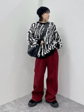 「PBLIM（ページボーイリム）のPBLIM/ドライタッチビーニー（ニットキャップ/ビーニー）」を使った、Naoさん（レディース・159cm）の秋コーディネート