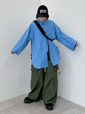 「アイテム（キャップ）」を使った、Naoさん（レディース・159cm・20代）の春コーディネート