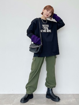 「ミニタリー」｜Naoさん（レディース・159cm）の秋コーディネート
