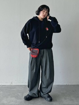 「アイテム（パーカー）」を使った、Naoさん（レディース・159cm）の夏コーディネート