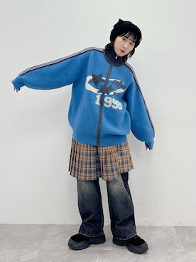 「PBLIM（ページボーイリム）のアイテム（スカート）」を使った、Naoさん（レディース・159cm）の秋コーディネート