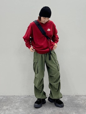 「PBLIM（ページボーイリム）のPBLIM/ドライタッチビーニー（ニットキャップ/ビーニー）」を使った、Naoさん（レディース・159cm）の夏コーディネート