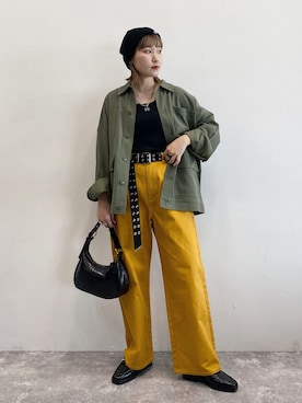 「ミニタリー」｜「アイテム（ジャケット/アウター）」を使った、Naoさん（レディース・158cm）の春コーディネート