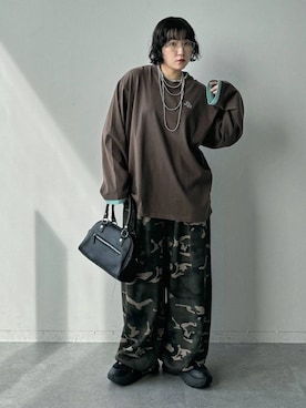 「アイテム（スウェットパンツ）」を使った、Naoさん（レディース・159cm）の夏コーディネート
