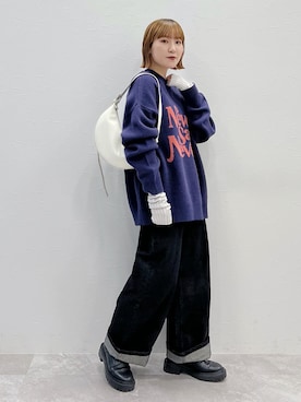 「PBLIM（ページボーイリム）のアイテム（ブーツ）」を使った、Naoさん（レディース・159cm）の冬コーディネート