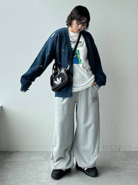「アイテム（スウェットパンツ）」を使った、Naoさん（レディース・159cm・30代）の夏コーディネート