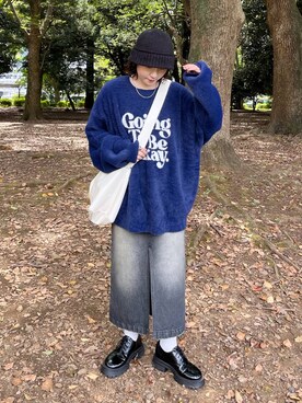 「PBLIM（ページボーイリム）のアイテム（スカート）」を使った、Naoさん（レディース・159cm）の秋コーディネート