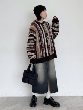 「PBLIM（ページボーイリム）のアイテム（スカート）」を使った、Naoさん（レディース・159cm）の秋コーディネート