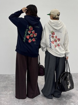 「PAGEBOY（ページボーイ）のサイドタックルーズウラケパンツ/イージーパンツ【4color・2size】（スウェットパンツ）」を使った、Naoさん（レディース・159cm・30代）の秋コーディネート