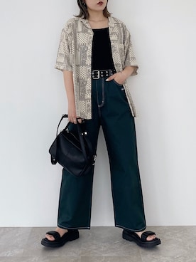 「PBLIM（ページボーイリム）のPAGEBOYLIM/カツラギスケーターパンツ（その他パンツ）」を使った、Naoさん（レディース・158cm）の春コーディネート