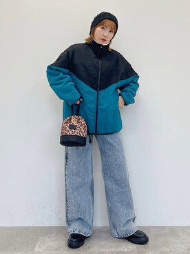 「防寒」｜「アイテム（ブルゾン）」を使った、Naoさん（レディース・159cm）の秋コーディネート