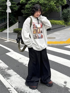 「アイテム（エコバッグ/サブバッグ）」を使った、Naoさん（レディース・159cm）の秋コーディネート
