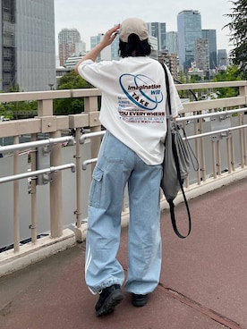 「PBLIM（ページボーイリム）のアイテム（バックパック/リュック）」を使った、Naoさん（レディース・159cm）の春コーディネート