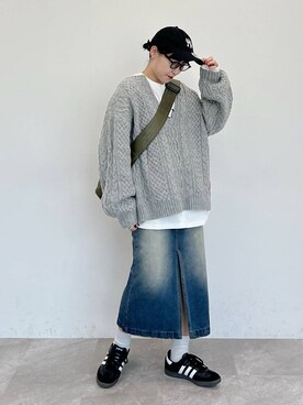 「PBLIM（ページボーイリム）のアイテム（スカート）」を使った、Naoさん（レディース・159cm）の秋コーディネート