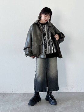 「PBLIM（ページボーイリム）のアイテム（スカート）」を使った、Naoさん（レディース・159cm）の秋コーディネート