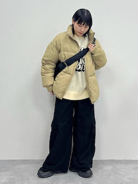 「PAGEBOY」｜「アイテム（ダウンジャケット/コート）」を使った、Naoさん（レディース・159cm）の冬コーディネート