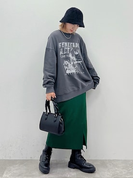 「ロックコーデ」｜「アイテム（帽子）」を使った、Naoさん（レディース・159cm）の秋コーディネート