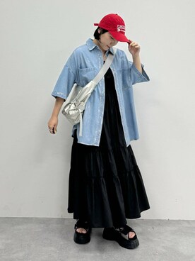 「アイテム（キャップ）」を使った、Naoさん（レディース・159cm・20代）の夏コーディネート