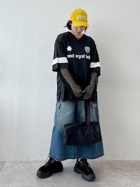 「アイテム（キャップ）」を使った、Naoさん（レディース・159cm・20代）の春コーディネート