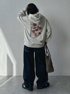 「アイテム（パーカー）」を使った、Naoさん（レディース・159cm）の夏コーディネート