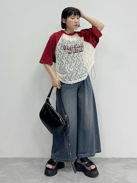 「PBLIM（ページボーイリム）のアイテム（Tシャツ/カットソー）」を使った、Naoさん（レディース・159cm）の夏コーディネート