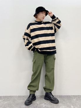 「ミニタリー」｜Naoさん（レディース・159cm）の秋コーディネート