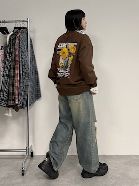 「アイテム（スウェット）」を使った、Naoさん（レディース・159cm・20代）の夏コーディネート