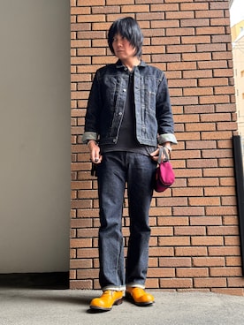 「TCB jeans（ティーシービージーンズ）のアイテム」を使った、拓さん（メンズ・182cm）の春コーディネート