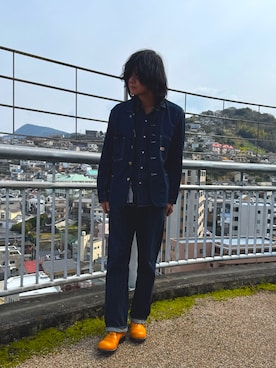 「Big John（ビッグジョン）のアイテム」を使った、拓さん（メンズ・182cm）の春コーディネート