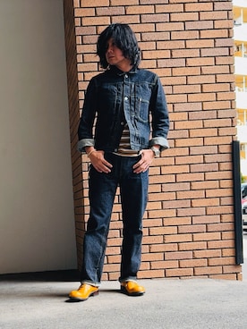 「TCB jeans（ティーシービージーンズ）のアイテム」を使った、拓さん（メンズ・182cm）の春コーディネート