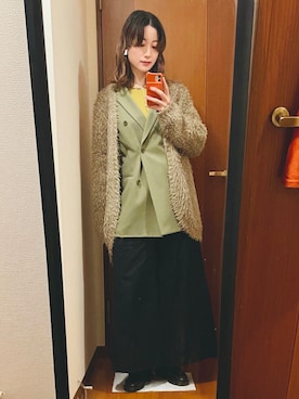 「レイヤード風」｜「アイテム（ジャケット/アウター）」を使った、accoさん（レディース・161cm）の秋コーディネート
