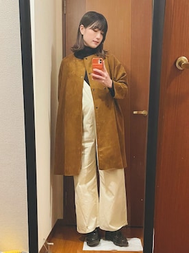 「チョコ色に染まれ」｜「アイテム（サロペット/オーバーオール）」を使った、accoさん（レディース・161cm）の冬コーディネート