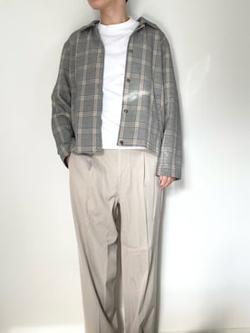 「UNIQLO（ユニクロ）のエアリズムコットンオーバーサイズTシャツ（5分袖）（Tシャツ/カットソー）」を使った、taka【相互】さん（メンズ・175cm・20代）の秋コーディネート