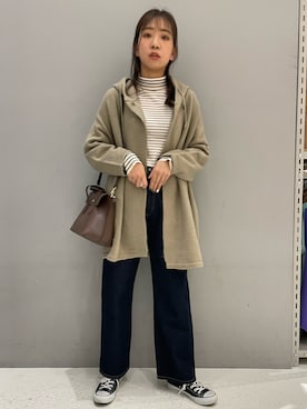 「ニットカーディガン」｜「アイテム（その他アウター）」を使った、みなみさん（レディース・167cm）の冬コーディネート