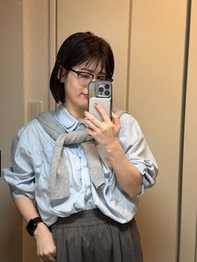 「LOWRYS FARM（ローリーズファーム）のイージーワイドコクーンパンツ 327286（その他パンツ、ブラウン系）」を使った、miyusan☆さん（レディース・155cm）の春コーディネート