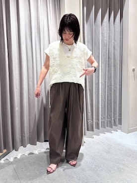 「アイテム（ネックレス、グリーン系）」を使った、miyusan☆さん（レディース・155cm）の夏コーディネート