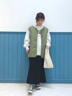 「CONVERSE（コンバース）のconverse コンバース ALL STAR HI オールスター ハイ 3206 BLACK(US)（スニーカー）」を使った、miyusan☆さん（レディース・155cm・30代）の冬コーディネート