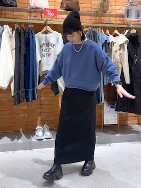「アイテム（ネックレス）」を使った、miyusan☆さん（レディース・155cm）の冬コーディネート
