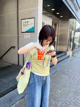 「アイテム（ネックレス、グリーン系）」を使った、miyusan☆さん（レディース・155cm）の夏コーディネート