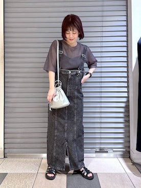 「アイテム（ジャンパースカート）」を使った、miyusan☆さん（レディース・155cm）の夏コーディネート