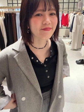 「LOWRYS FARM（ローリーズファーム）のカラービーズハートネックレス　 632419（ネックレス、ブラック系）」を使った、miyusan☆さん（レディース・155cm）の冬コーディネート