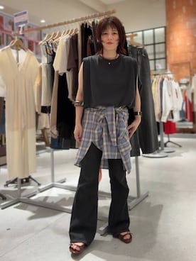 「LOWRYS FARM（ローリーズファーム）のバルーンプルオーバーフレンチスリーブ　574769（Tシャツ/カットソー）」を使った、miyusan☆さん（レディース・155cm）の夏コーディネート