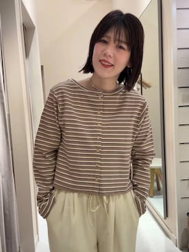 「LOWRYS FARM（ローリーズファーム）のストレッチサテンイージーパンツ  639649（その他パンツ、イエロー系）」を使った、miyusan☆さん（レディース・155cm）の春コーディネート
