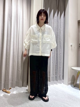 「LOWRYS FARM（ローリーズファーム）のアイテム（シャツ/ブラウス）」を使った、miyusan☆さん（レディース・155cm）の夏コーディネート