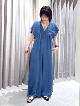 「アイテム（ネックレス、グリーン系）」を使った、miyusan☆さん（レディース・155cm）の夏コーディネート