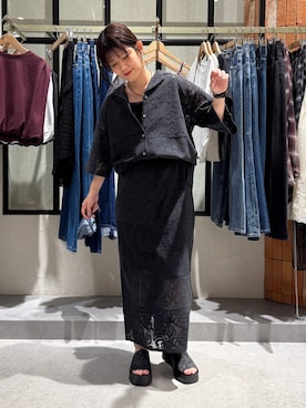 「アイテム（ネックレス、ブラウン系）」を使った、miyusan☆さん（レディース・155cm）の夏コーディネート