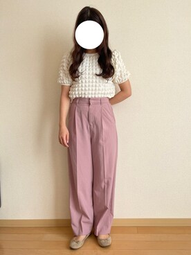 「ポコポコ」｜「アイテム（スラックス）」を使った、ｙoｕさん（レディース・157cm）の夏コーディネート